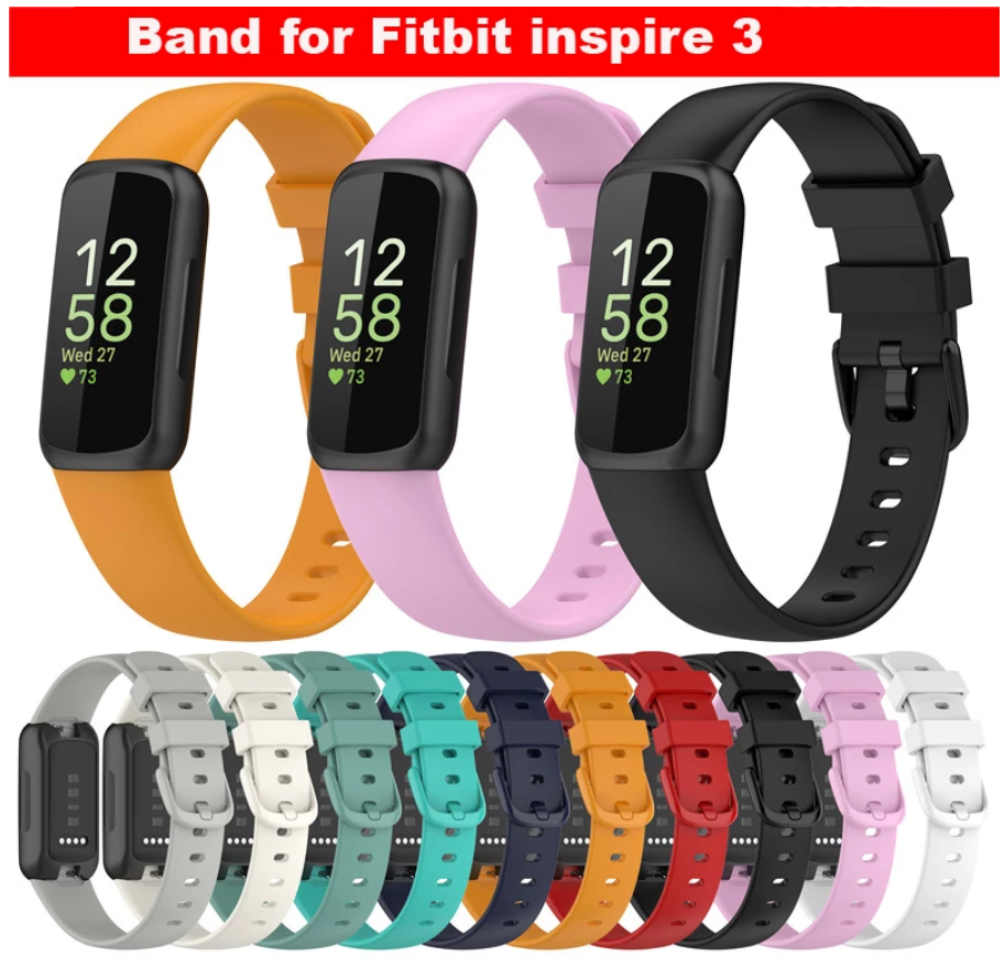 for Fitbit Inspire 3 Watch Strap Silicone Wristband Wrist Band with Metal Buckle - product image 1