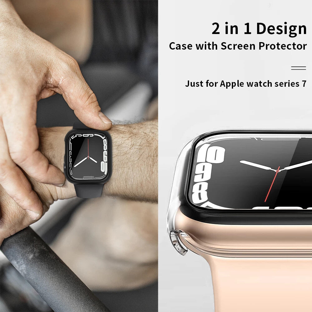 2 In 1 Case Tempered Glass Screen Protector for Apple Watch Series 4 5 6 7 8 SE - product image 10