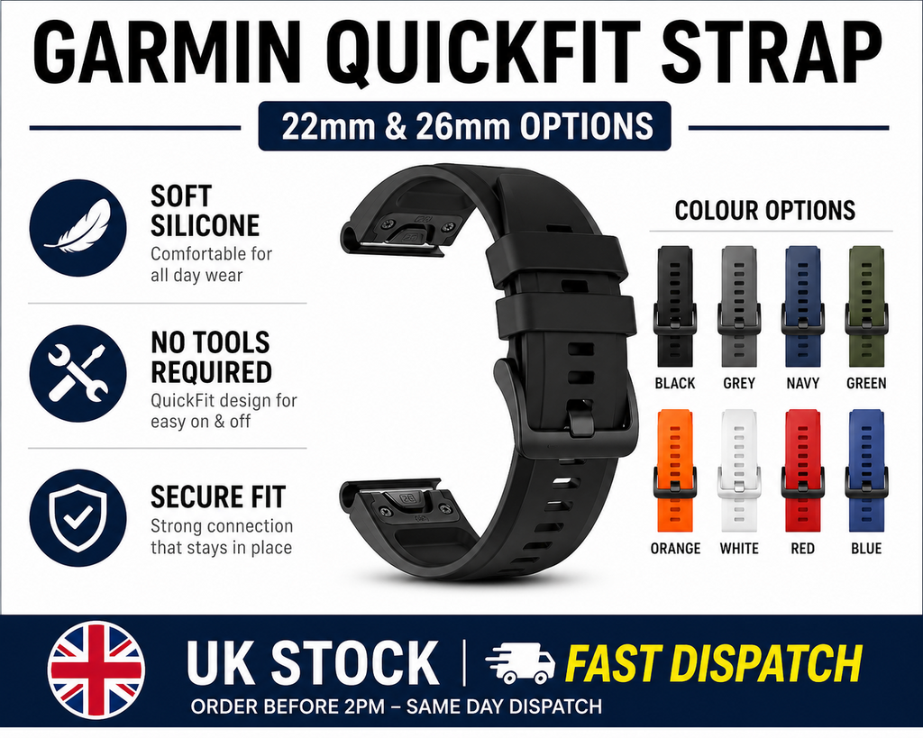 Premium Soft Silicone Garmin Fenix Strap QuickFit 22mm / 26mm – Ultra Comfort - product image 2