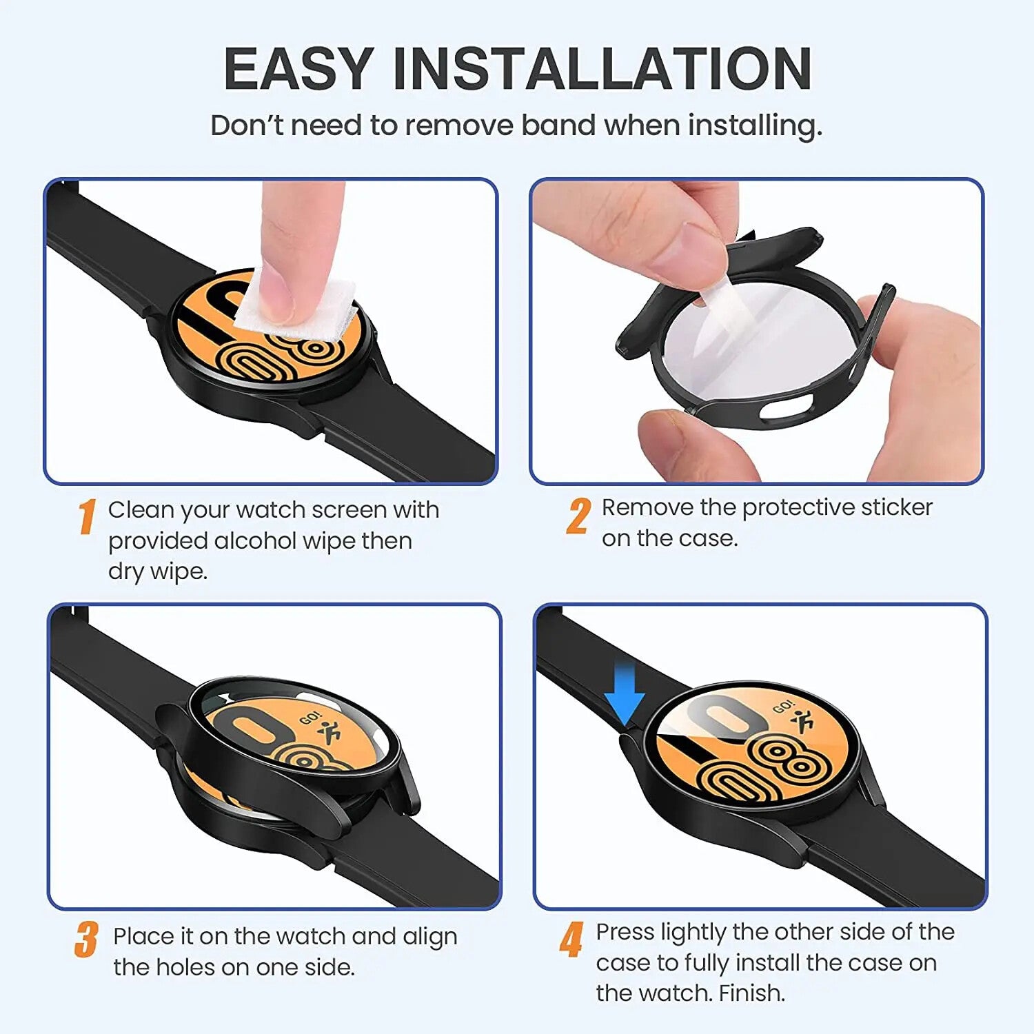 Samsung Galaxy Watch 4 / 5 / 6 / 7 40 / 44mm 2-in-1 Bumper + Full Cover Screen Protector - product image 9