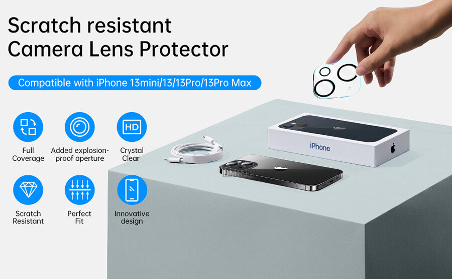 IPhone Camera Lens Protector Cover 13 12 11 Pro Max Mini Case Tempered Glass - product image 5