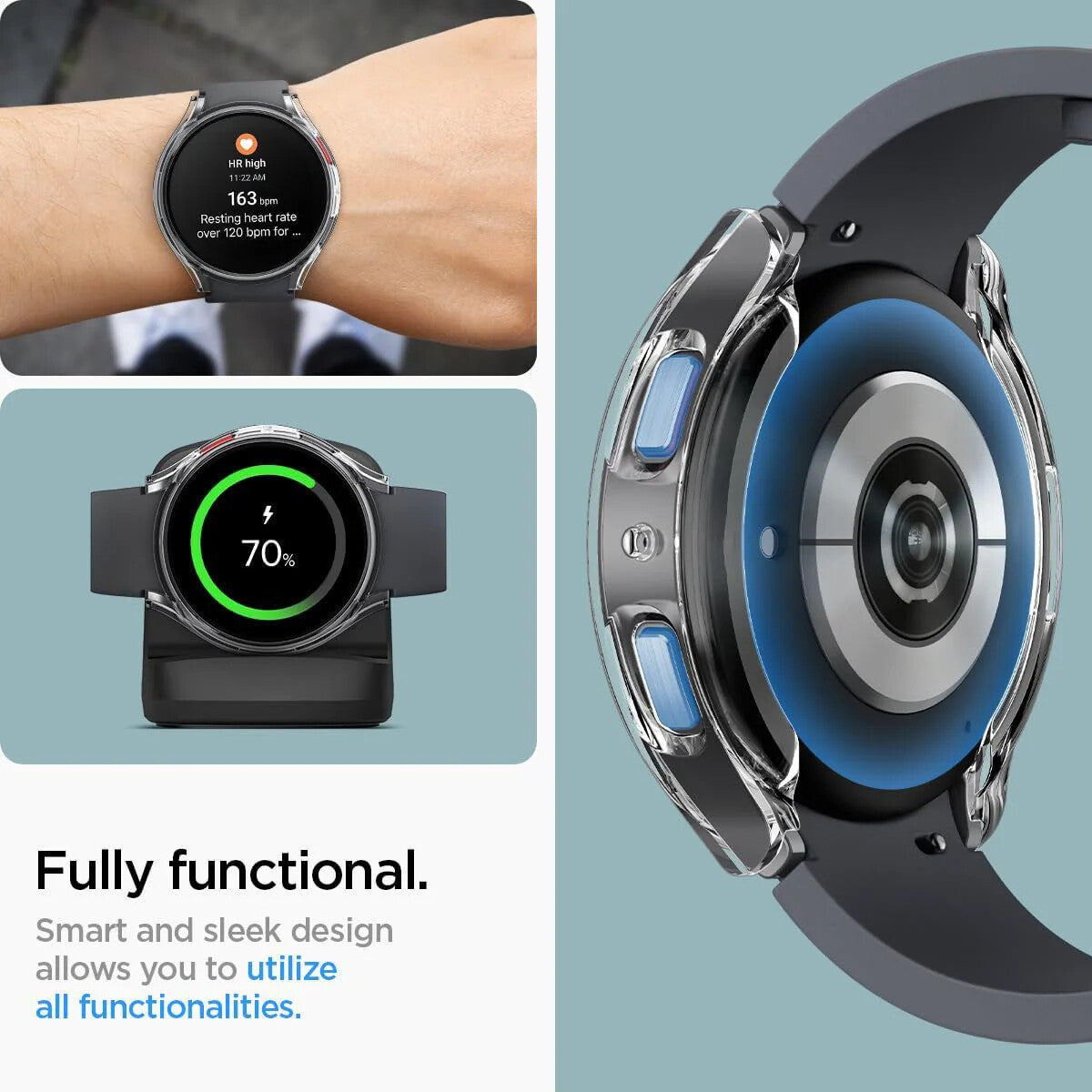 Samsung Galaxy Watch 4 / 5 / 6 / 7 40 / 44mm 2-in-1 Bumper + Full Cover Screen Protector - product image 10