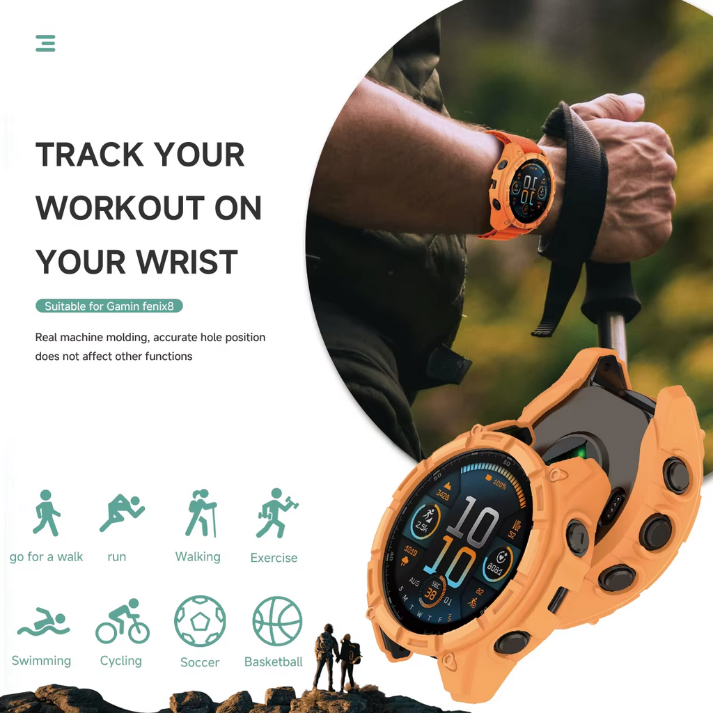 Case for Garmin Fenix 8 / Solar 51mm 47mm 43mm TPU Shockproof Bumper Protective - product image 3