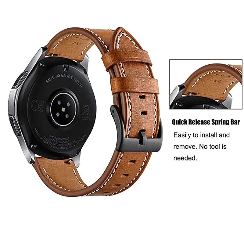 18mm 20mm 22mm Genuine Leather Watch Strap Band Quick Release Luxury Black Brown - product image 3
