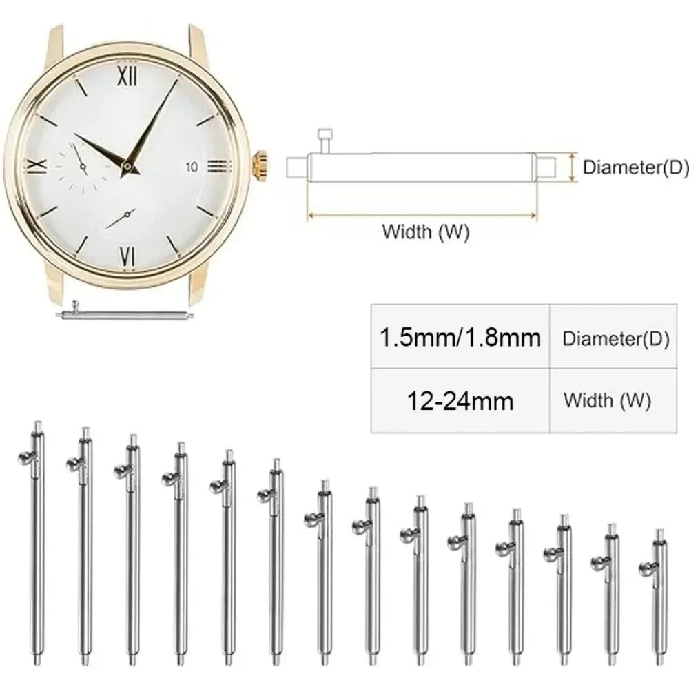 2 × Quick Release Spring Pins Bars 12mm-24mm for Watch Straps Smartwatch 1.5 / 1.8 - product image 4