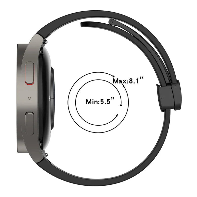 Silicone Strap for Samsung Galaxy Watch 7 6 5 4 40 / 44mm Magnetic D-Buckle Clasp - product image 5