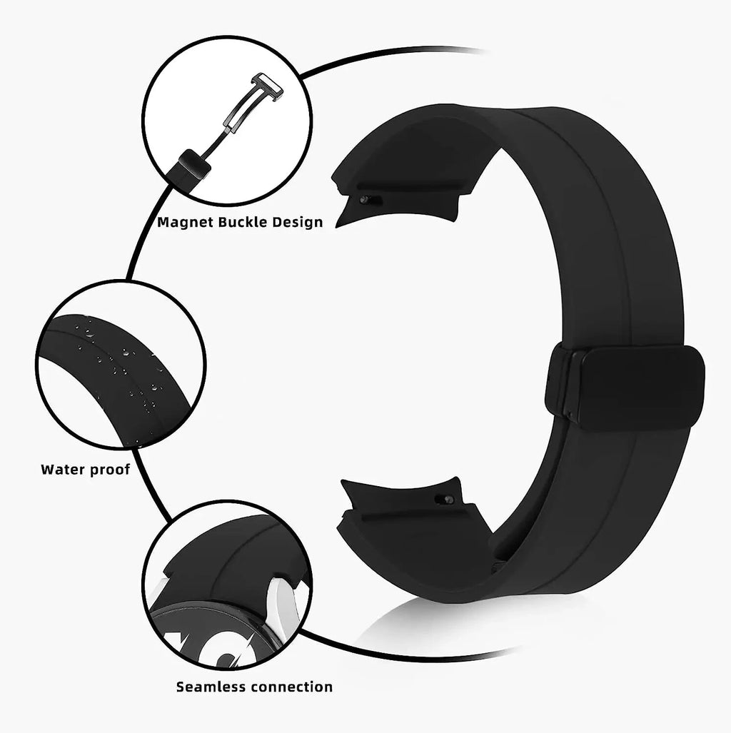 Silicone Strap for Samsung Galaxy Watch 7 6 5 4 40 / 44mm Magnetic D-Buckle Clasp - product image 9