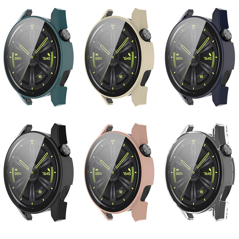 Huawei GT3 Case + Tempered Glass Superior Smartwatch Screen Protector 42mm 44mm - product image 1