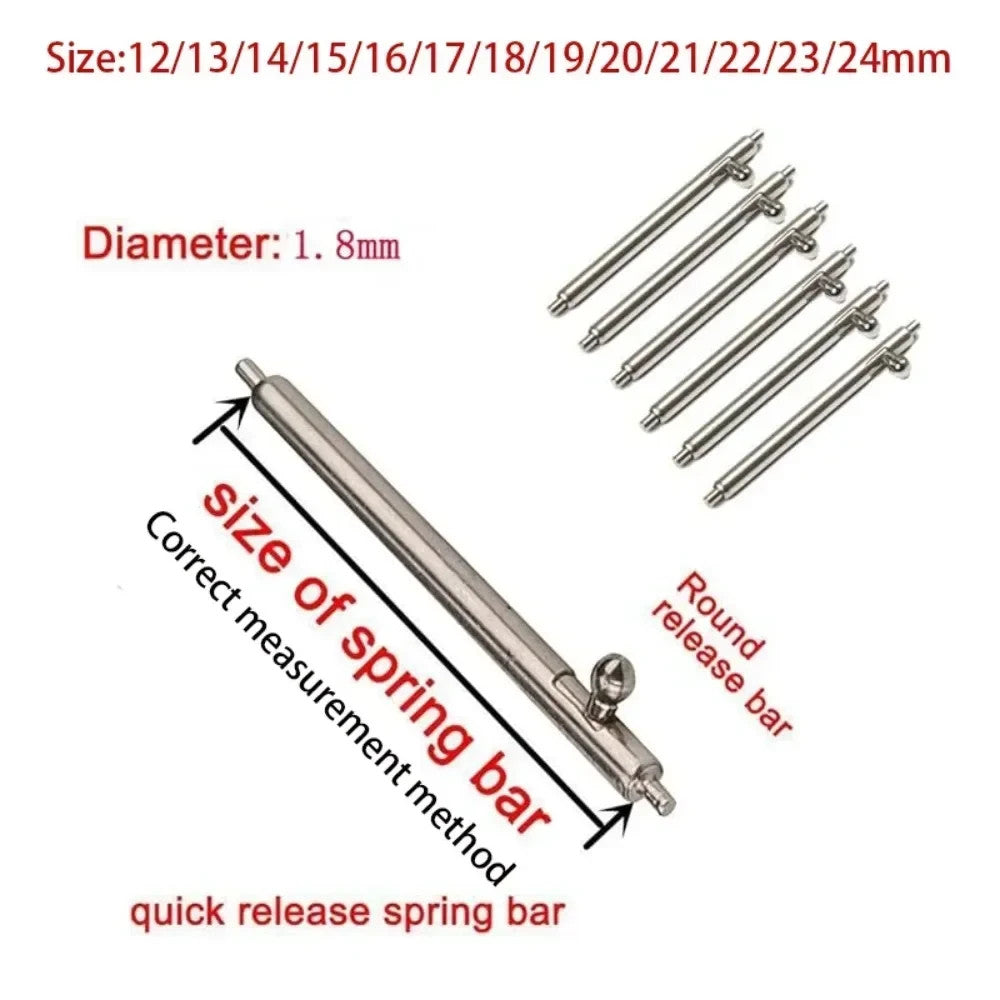 2 × Quick Release Spring Pins Bars 12mm-24mm for Watch Straps Smartwatch 1.5 / 1.8 - product image 2