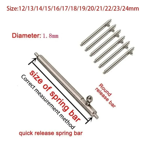 2 × Quick Release Spring Pins Bars 12mm-24mm for Watch Straps Smartwatch 1.5 / 1.8 - product image 2