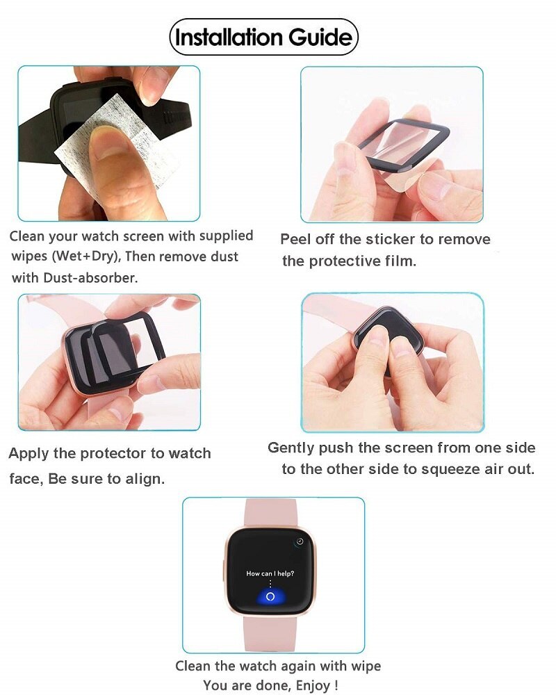 Screen Protector for Fitbit Versa / 2 / 3 / 4 / Sense - 3D Curved Soft Film - product image 7