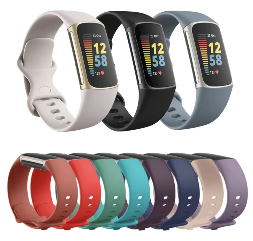 Strap for Fitbit Charge 6 / Charge 5 Watch Soft Silicone Sports Band Luxury Soft - product image 1