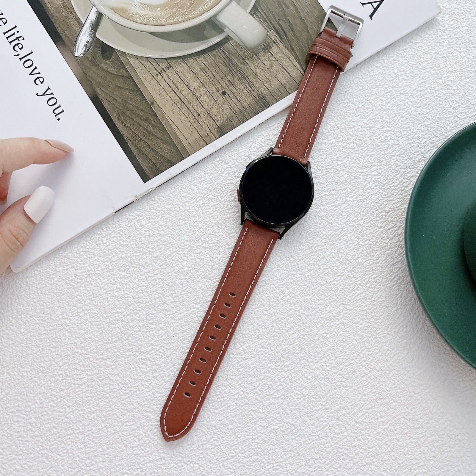 Genuine Leather Watch Strap Band 20mm 22mm for Samsung Galaxy Watch 8 7 6 5 4 3 - product image 15