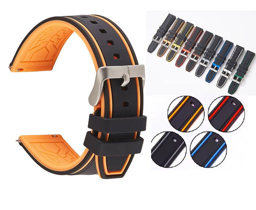 20mm 22mm 24mm 26mm Watch Strap Band Premium Silicone Rubber Sport Dual Colour - product image 2