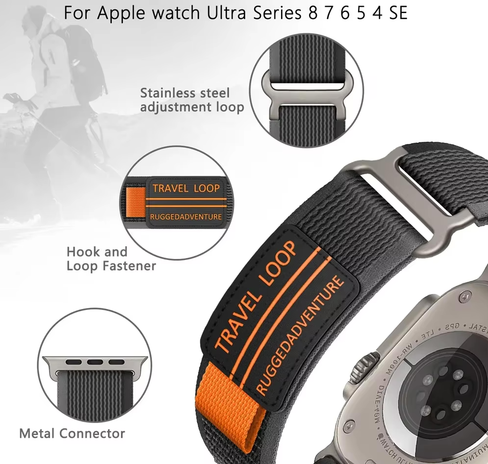 Apple Watch Strap Nylon Sports for Series 11 / 10 / 9 / 8 / 7 | 38-49mm Multiple Colours - product image 2