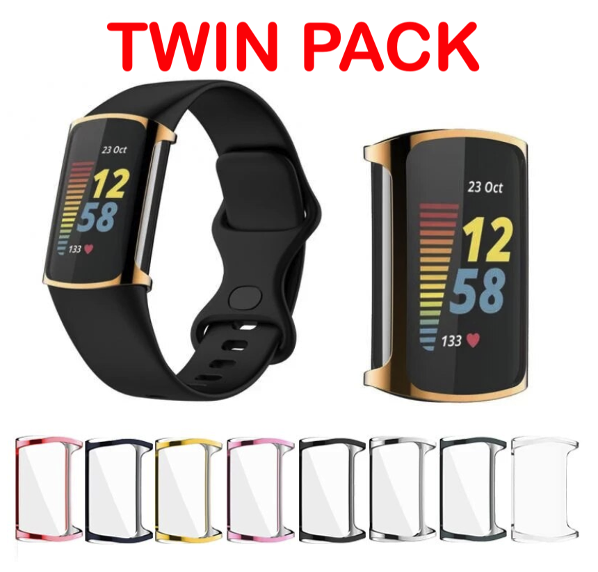 Twin Pack Case for Fitbit Charge 5 / 6 TPU Screen Protector Bumper Shell - product image 1