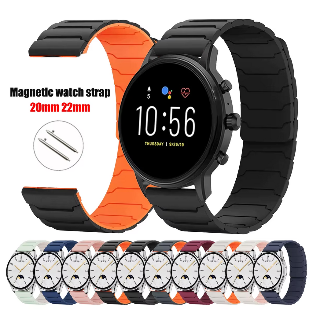 Magnetic Watch Strap 20mm 22mm Silicone Sport Band Black Blue Pink Quick Release - product image 1